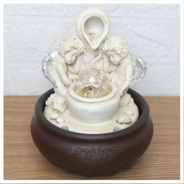 Imagem de Fonte De Água Decorativa Cascata Anjos Luz De Led Bivolt