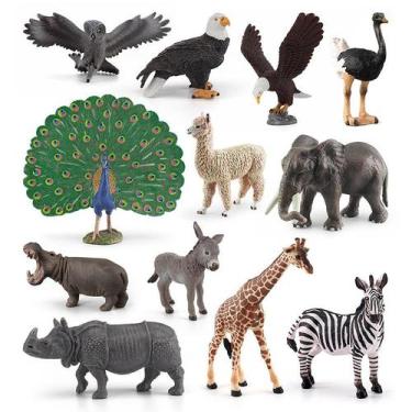 Imagem de Conjunto de estatuetas de animais selvagens, 12 peças, modelos realist