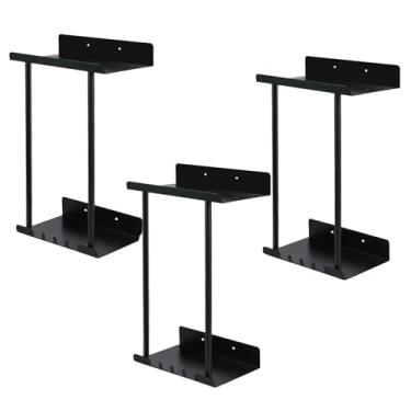 Imagem de Toalheiro montado na parede com prateleira para armazenamento de toalhas de banheiro com ganchos pendurados, suporte retrátil para toalha de banho para banheiro, cozinha, lavanderia (3)