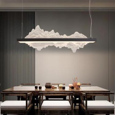 Imagem de Restaurante Contemporâneo Lâmpada Pingente LED Estilo Chinês Retro Criatividade Bar Balcão Sala de Estar Quarto Estudo Hotel Casa de Chá Candelabro (Estilo 24 L120CM)
