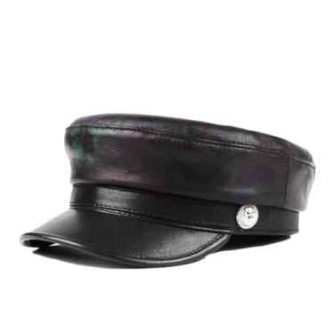 Imagem de Chapéus masculinos femininos estampados casuais masculinos juvenis azul marinho Chapeu unissex couro genuíno camurça chapéus, Estilo 4, XXG