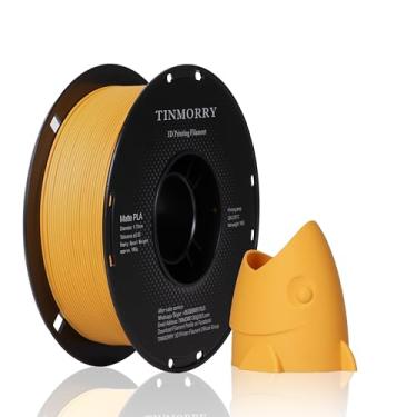 Imagem de TINMORRY Filamento PLA fosco 1,75 mm, filamento de impressora 3D de superfície fosca, compatível com impressoras 3D Bambu Lab FDM, carretel de 1 kg (1 kg), amarelo abóbora fosco