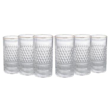 Imagem de Jogo de 6 copos Altos - Esplanada - Cristal Ecologico - Borda Dourada - 390ml - Full Fit
