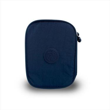 Imagem de Estojo Tegaote 1 divisória box crinkle azul marinho GT01-144