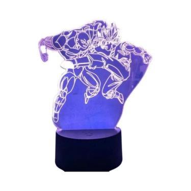 Imagem de Luminária LED Super Saiyan Goku Com Suporte De Acrílico, Decoração De 
