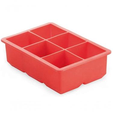 Imagem de Forma Para Gelo Quadrado Grande Em Silicone Vermelho 16.5 Cm - Mimo Style - Sn19063
