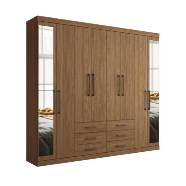 Imagem de Guarda-Roupa Casal com Espelho Master 8 Portas 6 Gavetas Jatobá