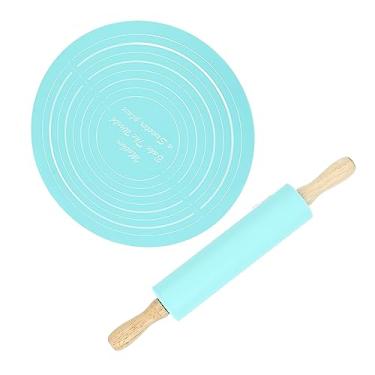 Imagem de Domary Grande Conjunto de Esteira de Cozimento Pastelaria Rolo Silicone para Cozinha (Azul)