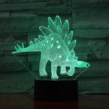 Imagem de Lâmpada de ilusão LED de dinossauro 3D Night Light com mudança de cor