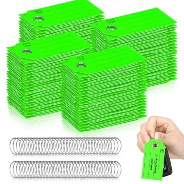 Imagem de 250 etiquetas de chave vermelhas com etiquetas etiquetas de papel branco com anéis 3,3 x 6,9 cm etiquetas de chaveiro para escrever em massa etiquetas de etiquetagem de bagagem para marcadores de