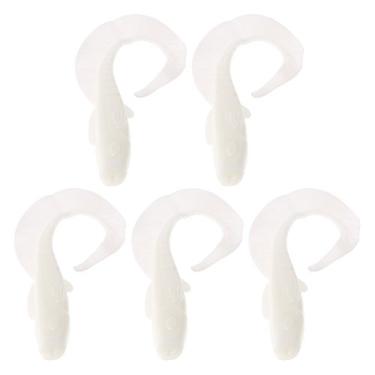 Imagem de 5 PEÇAS Iscas de Pesca Macias para Bass Worm Bait Grubs Lures Olhos 3D Ferramenta Captura Potente Atrair Peixes Grandes Reutilizáveis Preservadas a Longo Prazo Amantes em Água Salgada e Doce
