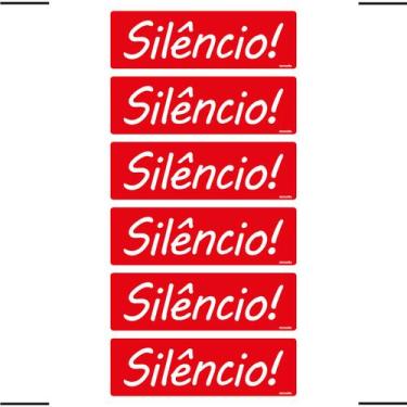 Imagem de Combo 6 Placas De Sinalização Silêncio 30x10 Ekomunike - P-38 F9e