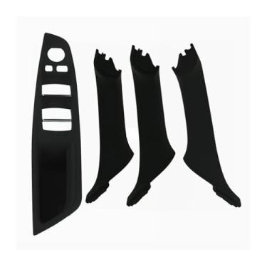 Imagem de Maçaneta da porta interna automotiva, tampa de acabamento, compatível com BMW Série 5 F10 F11 520d 530d 535i 51417225857 51417225873 Acessórios para carro(Black 4pcs)