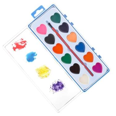 Imagem de Conjunto De Tintas De Aquarela Coração,Materiais De Pintura Lavaveis | Tinta Aguada Para Criancas | Para Meninos Meninas Iniciantes Aulas Em Casa Sala De Aula Scrapbooking Festa De Aniversario Dos
