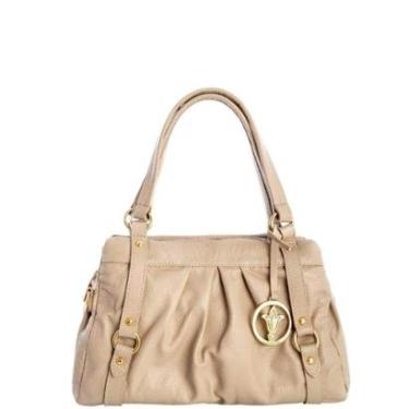Imagem de Bolsa de Ombro Bege em Couro Legítimo com Alça Longa Removível Leopoldine-Feminino