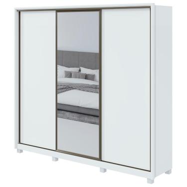 Imagem de Guarda-roupa Casal Spazio 270 Glass 3 Portas 6 Gavetas Branco