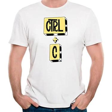 Imagem de kit 2 camisetas ctrl c ctrl v dia dos pais camisa tshirt Cor:Preto com Branco;Tamanho:G