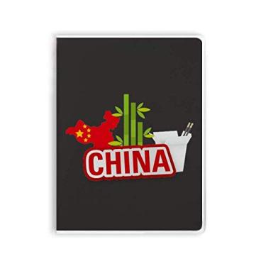 Imagem de Diário de capa macia da China Map Bamboo Red China Town Notebook Gum Cover Diário