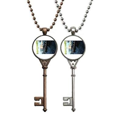 Imagem de OFFbb-USA Lago estilo náutico chinês art deco, presente, chaveiro, colar pendente, joias, decoração para casais