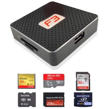 Imagem de Leitor de cartão USB 3.0 Preto JC-LT3.0 - F3, Preto, 0,120