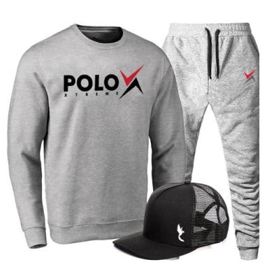 Imagem de Kit Conjunto Moletom + Boné Masculino Conforto Dia a Dia - Polo Blu, G