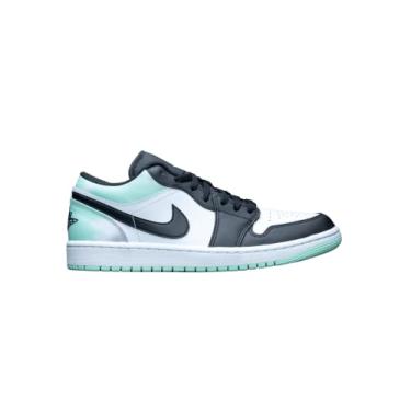 Imagem de Tênis masculino Jordan 1 Low SE Tie-Dye Branco/Mint Foam-Black (DM1199 100), Preto/azul, 11.5