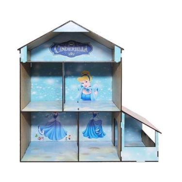 Imagem de Casinha de Boneca Infantil Princesa 40x38x17 Mdf Madeira Adesivado - A