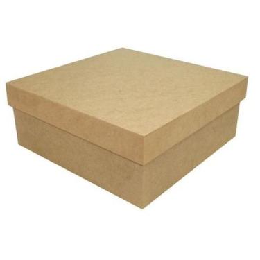 Imagem de Caixa Quadrada Tampa Sapato 22x17x7 Mdf Madeira - ATACADÃO DO ARTESANA