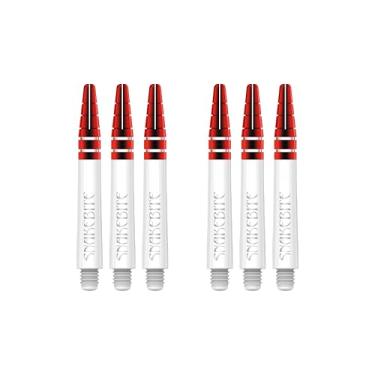 Imagem de RED DRAGON Peter Wright Snakebite Nitrotech hastes intermediárias brancas e vermelhas - 2 conjuntos por pacote (6 hastes no total)