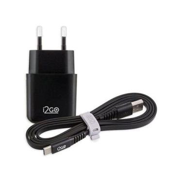 Imagem de Kit Carregador Cabo e Tomada Type Basic 1065 i2Go, Preto