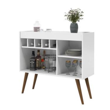 Imagem de Aparador Adega New Odin Branco com 2 Nichos Multiusos e 5 Nichos para 