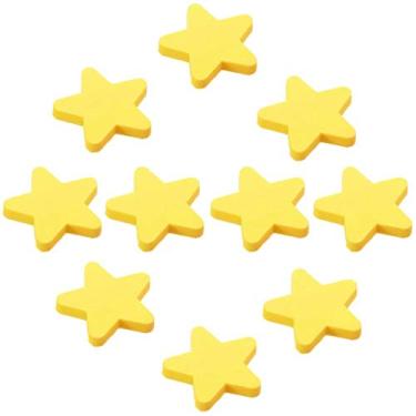 Imagem de Puxadores de armário de gaveta de crianças, puxadores e alças de quarto amarelo lua desenhos animados móveis puxadores de plástico estrela nuvem botão de porta (distância do furo: 32 mm estrela