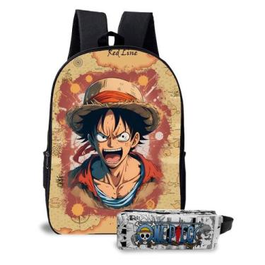 Imagem de Kit Mochila Infantil com Estojo Estampa Série Pirata Chapéu de Palha A