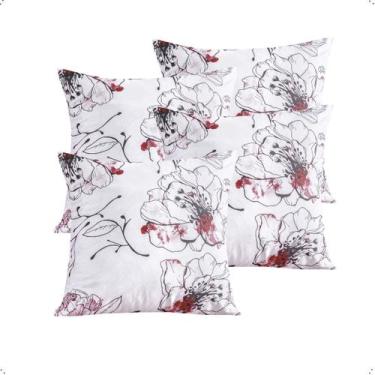 Imagem de Kit 04 Capas Almofada Estampada Line 45 x 45cm Malta Hipercal 180 Fios