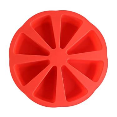 Imagem de Forma de Silicone para Bolos e Tortas, 27cm, 8 Fatias, Cinza e Vermelho