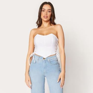 Imagem de Blusa Cropped Corset Branco - Sal Do Mar