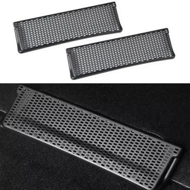 Imagem de Powlamks Tesla modelo Y sob a capa de ventilação de saída de ar do assento, protetor de grade de ventilação de fluxo de ar do banco traseiro para acessórios modelo Y 2020 2021 2022 (conjunto de 2)