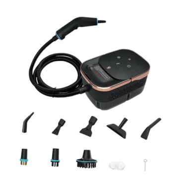 Imagem de Fenteer Limpador a vapor de alta pressão multifuncional com plugue UE, dispositivo portátil compacto de limpeza a vapor para banheiro, janela e móveis, Ouro Preto