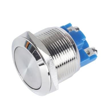 Imagem de DMWD Pacote com 1 interruptor de botão de pressão impermeável de 22 mm com furo de montagem de 22 mm, terminais de parafuso de furo de montagem 250V 5A 1NO