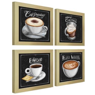 Imagem de Quadro Decorativo Café Expresso Padaria Cozinha 20x20cm 4 un - SHD  So