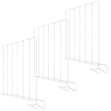 Imagem de Pacote com 3 organizadores de armário, divisórias de prateleira transparentes, metal premium, organizador vertical para armário, perfeito para suéter, camisas, bolsas de mão no quarto e cozinha