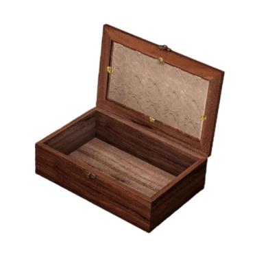 Imagem de Fiocias Caixa de Armazenamento de Madeira com Tampa de Vidro, Recipiente Portátil para Hobbies, Itens Colecionáveis, Artigos Diversos, Caixa de Joias, L