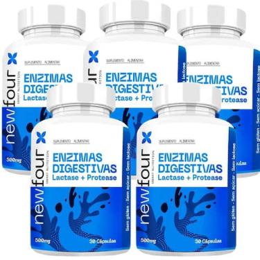 Imagem de Enzimas Digestivas Lactase + Protease Kit 05 Unidades - New Four
