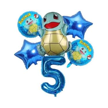 Imagem de Conjunto De Balões De Aniversário Pokémon Pikachu Squirtle Charmander 