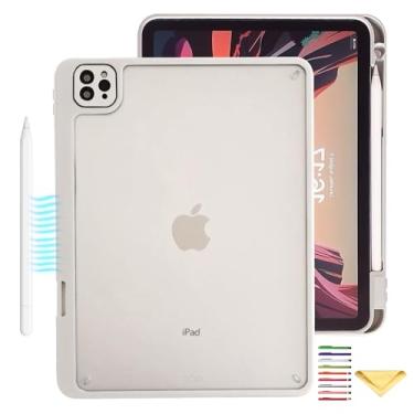 Imagem de UUcovers Capa para iPad Pro de 13 polegadas M5/M4 (2025/2024) com suporte para lápis, suporta Pencil Pro e Pencil (USB-C), acessório magnético translúcido macio TPU traseiro à prova de choque