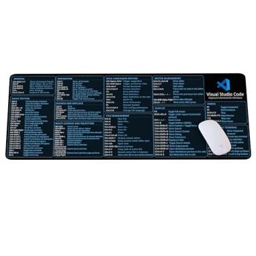 Imagem de Visual Studio Code Shortcuts Mouse Pad – Tapete de mesa para programadores, programadores e iniciantes, ótimo presente de escritório para desenvolvedores e entusiastas de tecnologia, acessório de