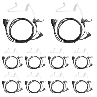 Imagem de Pacote com 10 fones de ouvido de rádio bidirecionais de 2 pinos Walkie Talkie Fone de ouvido Speakeasy com microfone para midland gmrs mxt 500 Walkie-talkie gxt frs gtx1000g lxt600 x-talker x-tra talk