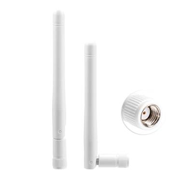 Imagem de Antena WiFi externa RP-SMA 2,4 GHz 5 GHz 5,8 GHz 3dBi de substituição de antena sem fio de banda dupla (pacote com 2) para roteador WiFi, ponto de acesso, câmera IP, adaptador USB WiFi