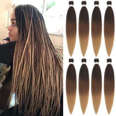 Imagem de Braiding Hair Alrence, trança longa pré-esticada, 30 cm, 8 pacotes