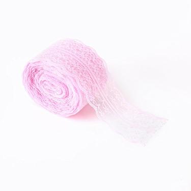 Imagem de Pssopp Fita Decorativa de Renda de Casamento de 10 M, Fitas de Rolo de Padrão Vintage de Tecido Perfeitas para Embrulho de Presentes, Artesanato, Design de Flores, Rendas Decorativas (PINK)